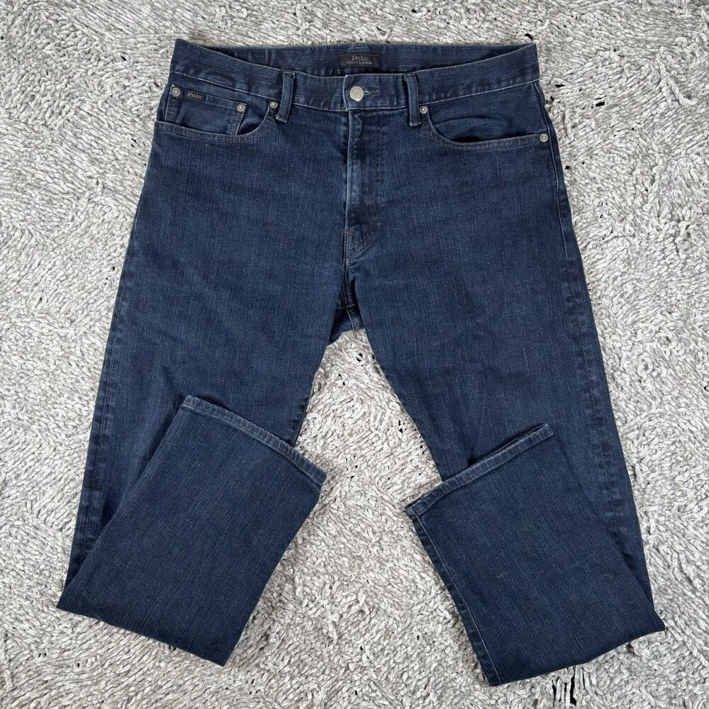 Polo Ralph Lauren The Hampton Relaxed Straight Jeans Mens 33x30 Blue Denim
